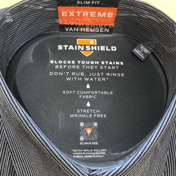 Black Ice Van Heusen Dress Shirt Sz L - Picture 3 of 5
